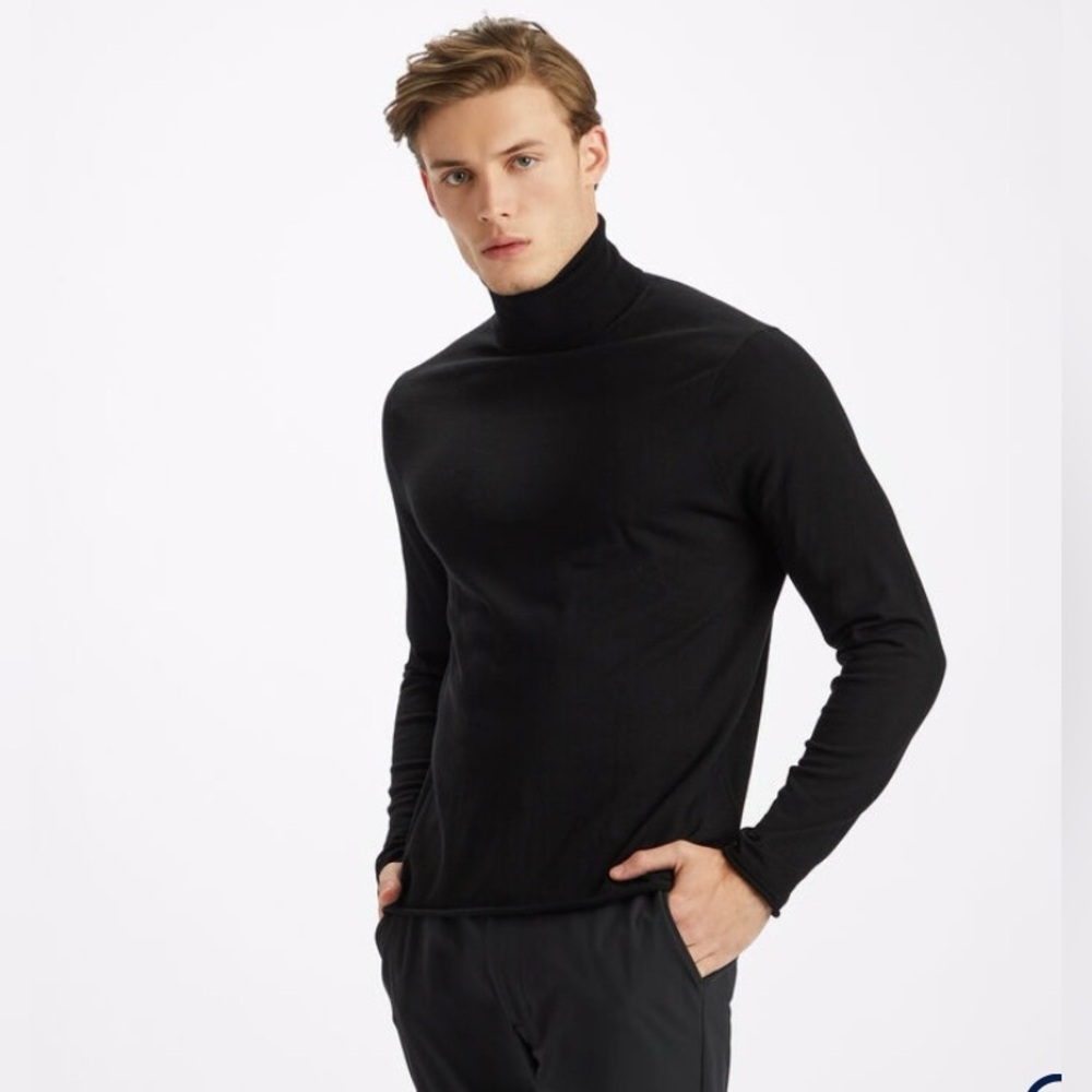 G/Fore Men's Merino Wool Blend Turtleneck Sweater Black Size‎ Large NWT $280